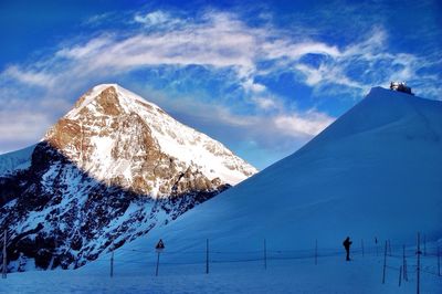 Person on snowcapped mountain