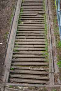 High angle view of metallic structure