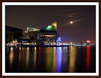 Illuminated city at night