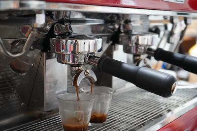 Close-up of coffee beans in cafe