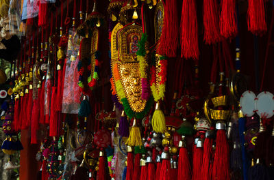 Lanterns hanging in market