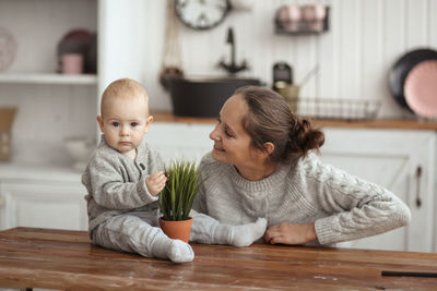 Mom and baby in