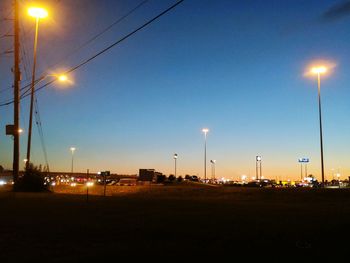 Illuminated street lights at night