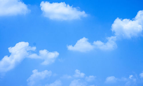 Low angle view of clouds in blue sky