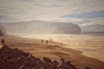 Scenic view of beach against sky