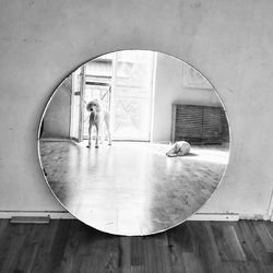 Reflection of dogs in mirror at home