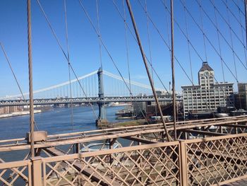 View of suspension bridge against sky