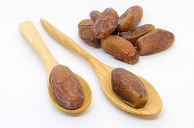 Close-up of cake against white background