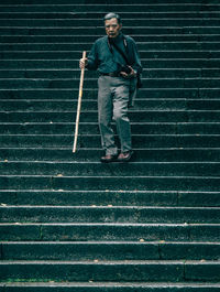 Full length of a man skateboarding