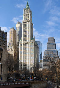 Modern buildings in city against sky