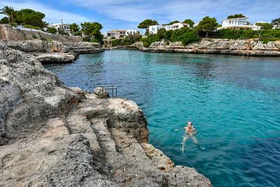 Rock formations in sea