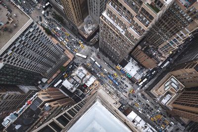 Aerial view of modern buildings in city