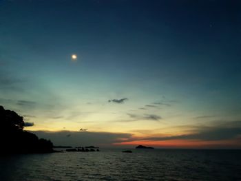 Scenic view of sea against sky at sunset