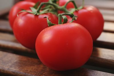 Close-up of tomatoes on table