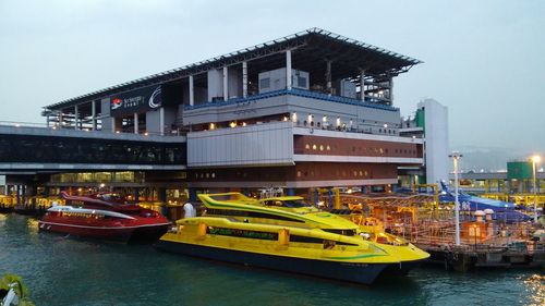 View of boats in water
