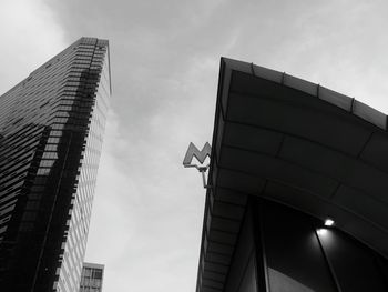 Low angle view of modern building against sky