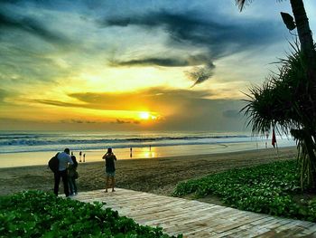 Scenic view of sea at sunset