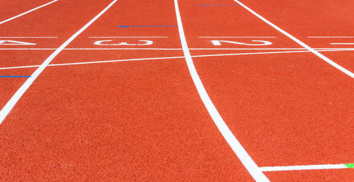 Starting line of running track