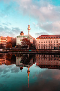 Reflection of buildings in canal