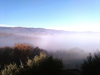 Scenic view of mountains against sky