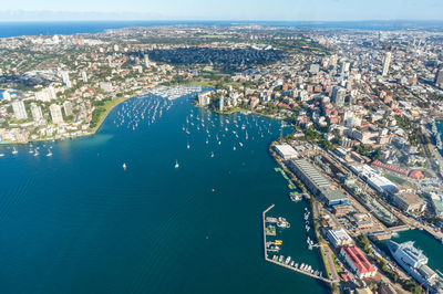 Aerial cityscape of sydney. real estate property, australia. urban housing and development