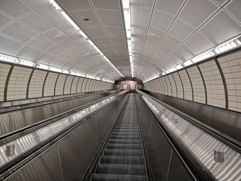 Low angle view of escalator