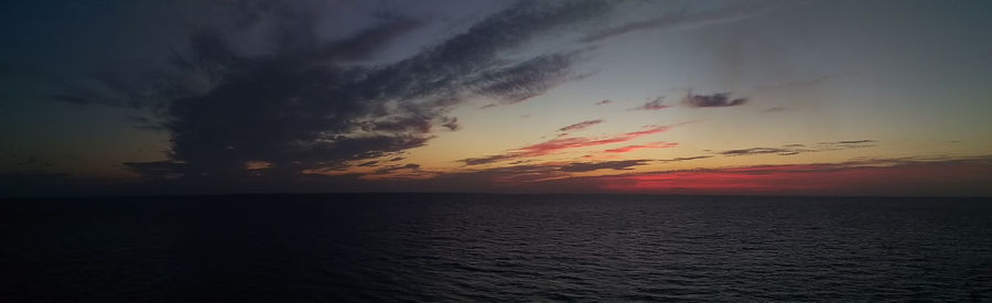 Scenic view of sea at sunset