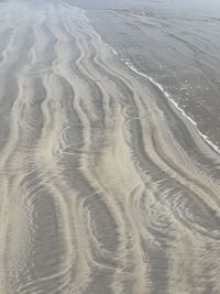 High angle view of sandy beach