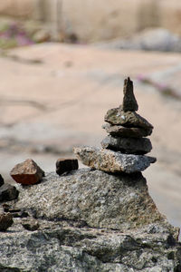 Stack of stones on rock