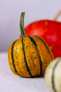 Close-up of pumpkin on table