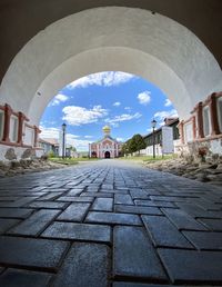 Surface level of mosque against sky in city