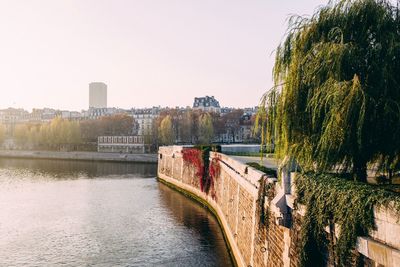 Bridge over river against sky