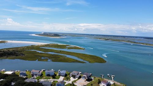 High angle view of sea against sky