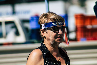 Portrait of man wearing sunglasses