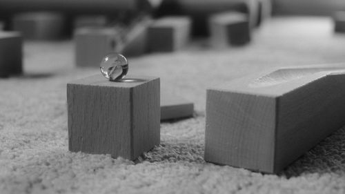 Close-up of toy on table