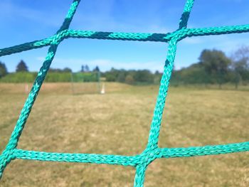 Close-up of swing at playground