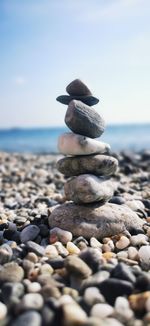 Stack of pebbles on beach