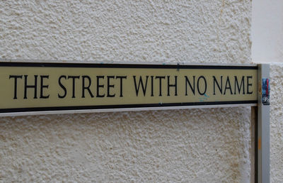 Information sign on wall