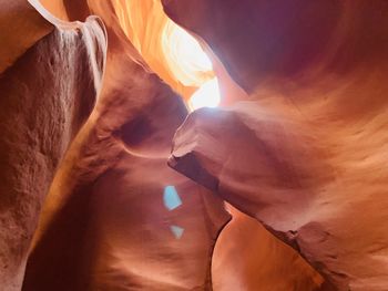 Low angle view of rock formation