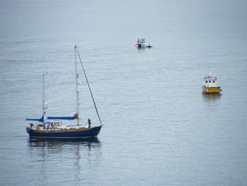 Boat sailing in sea