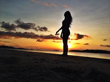 Scenic view of sea during sunset