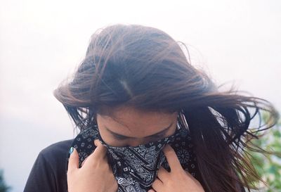 Close-up portrait of a beautiful young woman