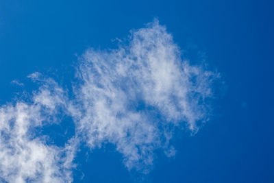 Low angle view of clouds in blue sky