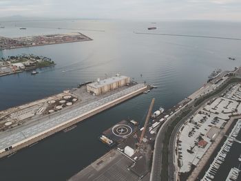 High angle view of harbor