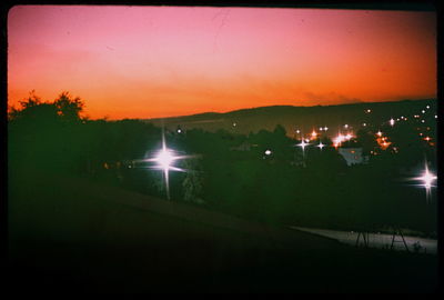 View of illuminated landscape at night