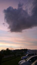 View of road against cloudy sky