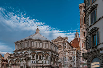 Low angle view of buildings against sky