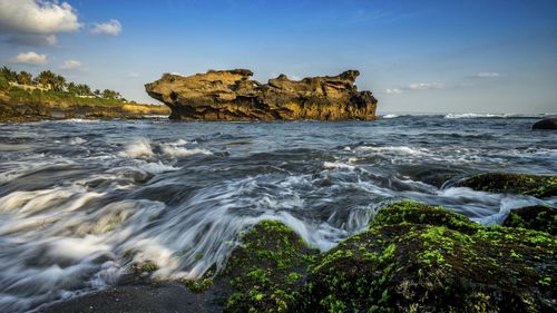 Rock formations in sea