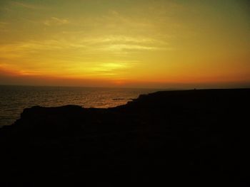 Scenic view of sea at sunset