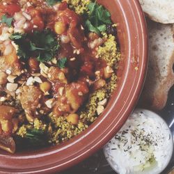 Close-up of meal served in bowl